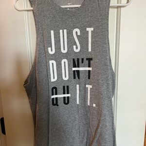 Nike Gray Sleeveless Graphic Tank Top